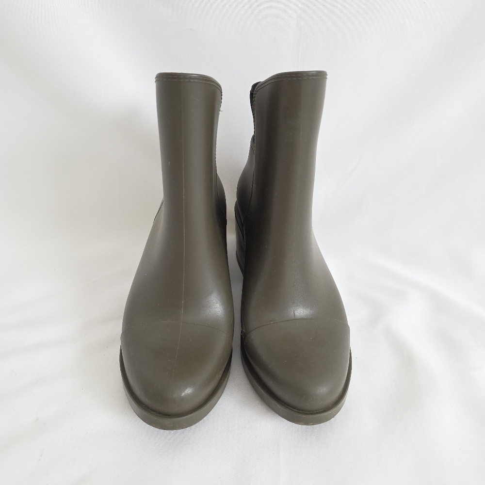 Melissa Welly Heeled Rain Boots Olive Ankle - Picture 2 of 7